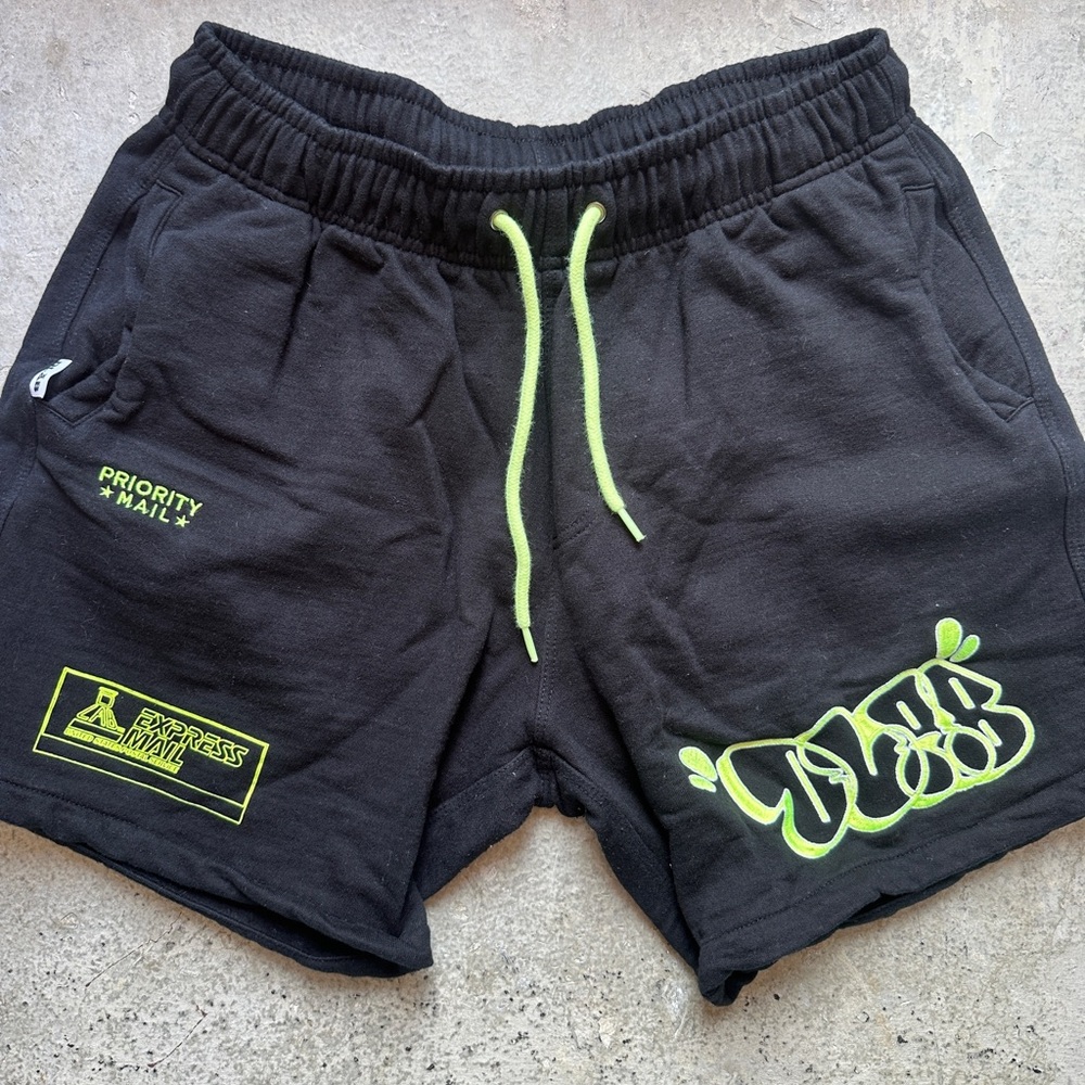 Black and Green Men's Shorts